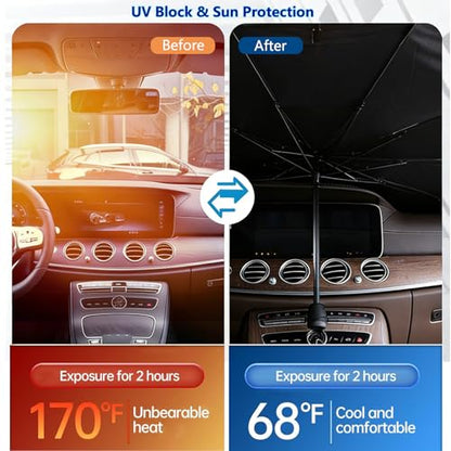 2026 Car Windshield Sun Shade Umbrella (Medium (55"Lx31"W))