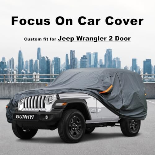 Premium Car Cover Custom Fit Jeep Wrangler 2 Door CJ YJ JK JL (13 Jeep / 13.08 Jeep Wrangler 2 Door)