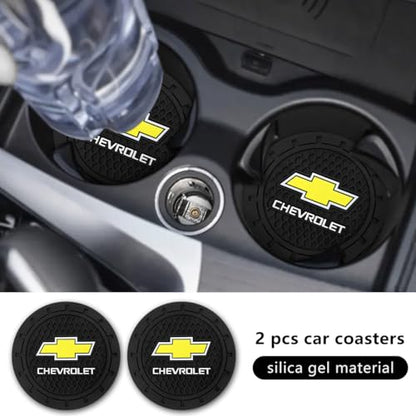 Car Cup Holder Coaster for Chevrolet Series Recessed Silicone Cupholder Coaster Interior Accessories 2.75in 2Pieces Black (Black-10)