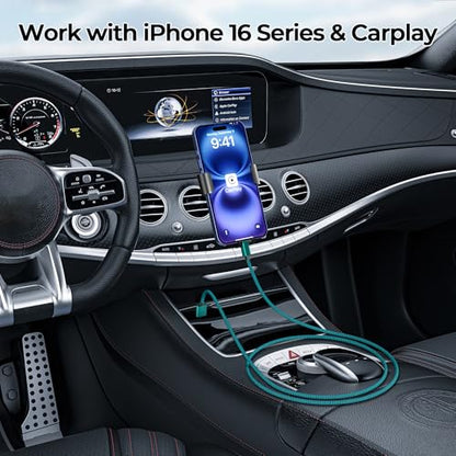 for iPhone 17 16 Pro Max Charger Cord (3Pack 3.3/6.6/10FT(1/2/3M) / 3 Pack / Green)