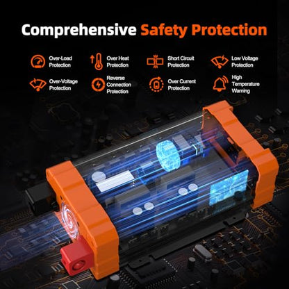 1500W Pure Sine Wave Inverter 12V to 110V Converter (1500W)