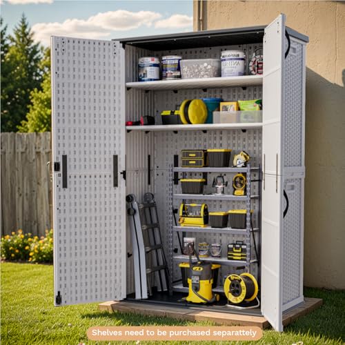 50 cu.ft Resin Outdoor Storage Shed (Light Gray / 50 Cu FT Cabinet)