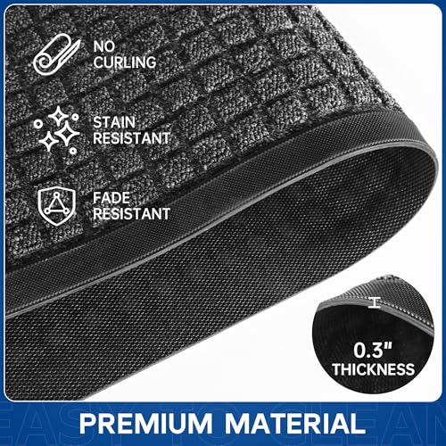 Durable Front Door Mat (4' x 6' (Rectangular) / Gary-squares)