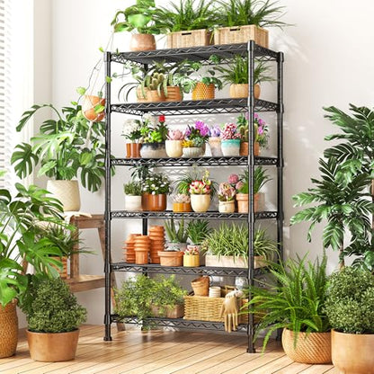 6 Tier Storage Shelves Metal Shelving for Storage Load 1000 LBS (6 Tier-14"D x 24"W x 71"H)
