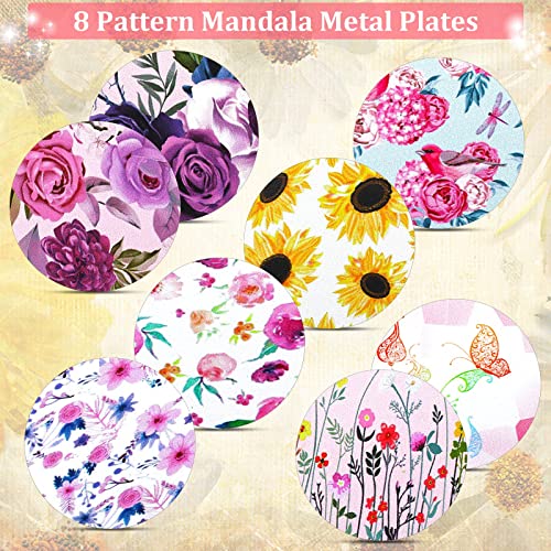 8 Pcs Cute Magnet for Phone Case Car Mount Sticker (Floral Style)