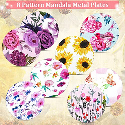8 Pcs Cute Magnet for Phone Case Car Mount Sticker (Floral Style)