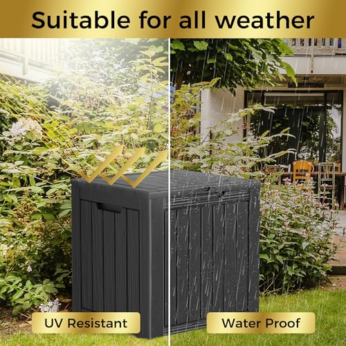 35 Gallon Lockable Resin Deck Box (Black / 35 gallons)