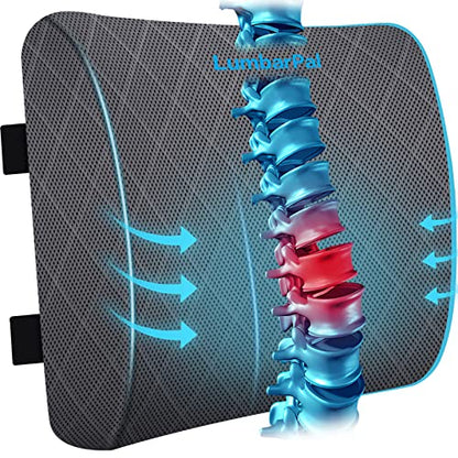 Lumbar Support Pillow for Office Chair (Grey)