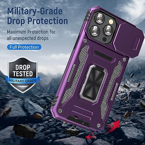Heavy Duty Phone Case for 15 ProCase with Camera Cover (★ iPhone 15 Pro 【6.1 inches】 / Purple)