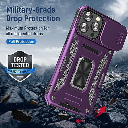 Heavy Duty Phone Case for 15 ProCase with Camera Cover (★ iPhone 15 Pro 【6.1 inches】 / Purple)