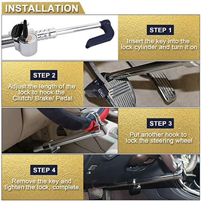 Universal Steering Wheel Brake Lock Anti (Max length of 37.4")
