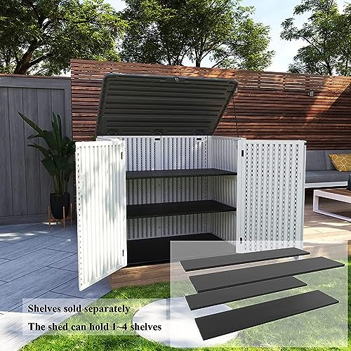 Horizontal Outdoor Storage Shed (48 Cu.ft White Shed-02B)