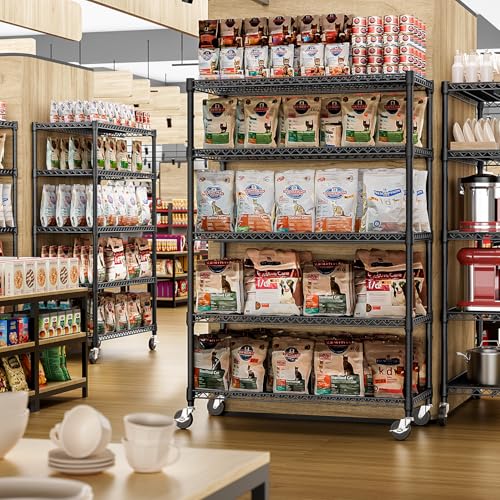 Garage Shelving Wide Storage Shelves 5 Tier Metal Shelves 4000 LBS Heavy Duty Adjustable Utility Shelf Rack Black 23.6" D x 53.1" W x 73.6" H (5 Tier, 23.6" D x 53.1" W x 73.6" H / Black)