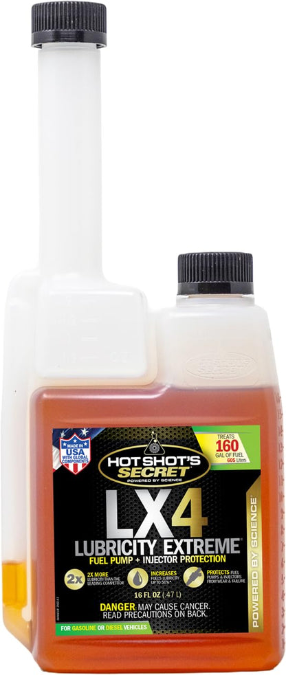 Hot Shot’s Secret LX4 Lubricity Extreme Fuel Additive (16 Fl. Oz.)