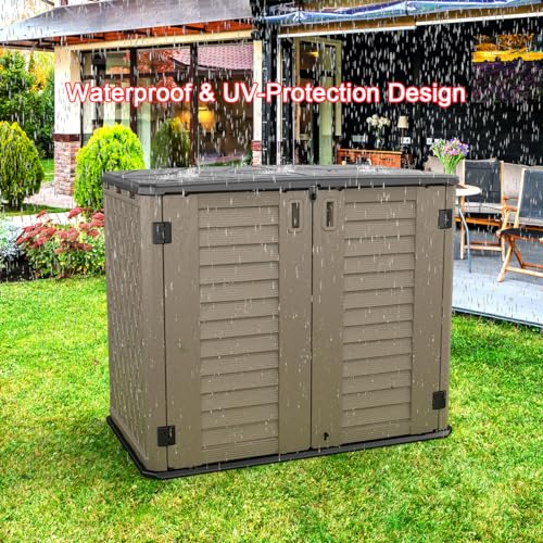 Outdoor Storage Shed (35 Cu.ft Brown Shed-05E)