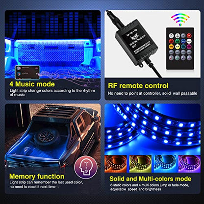 3PCS 60 Inch RGB Truck Bed Light Strip 270 LED Neon Accent LED (RGB (Red, Green, Blue) / Truck Bed Light Strip)