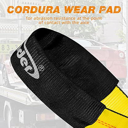 Complete Axle Straps Tie Down Kit 2" x10' Heavy Duty Vehicle Tie Down Strap (Axle Tie Down Straps)