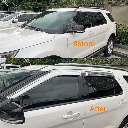 Window Visors Rain Guards for 2009 (09-14 SuperCrew Cab (Chrome))