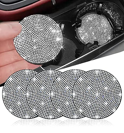 4pcs Bling Car Cup Holder Coaster (Silver / 4pcs)