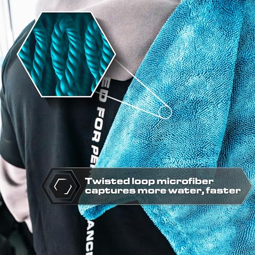Microfiber Car Drying Towel 24"x36" (Aqua / 24"x36" Double sided)