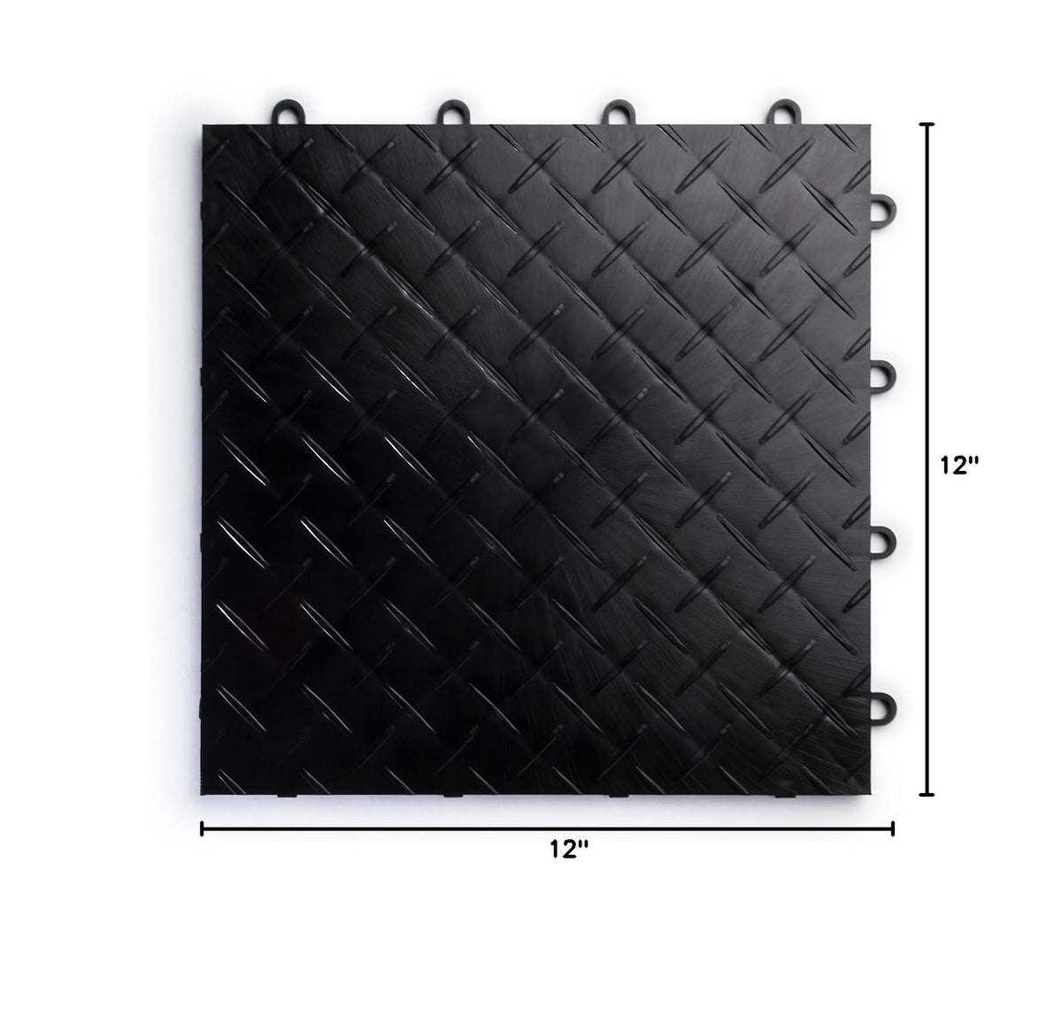 SnapLock RaceDeck Diamond 12"x12" Interlocking Garage Tiles (48 Pack / Black)