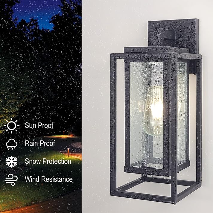 14" Double Cage Outdoor Wall Light (14-inch / Satin Black)