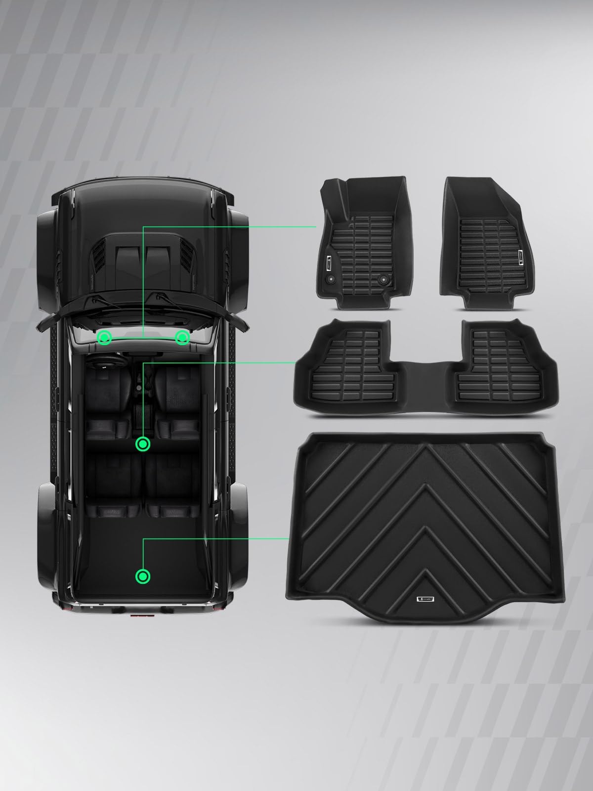 Automotive Floor Mats for Chevrolet (Style B Full Set Mats)