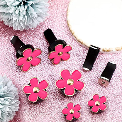6 Pcs Daisy Vent Clips for Car (Red, / Pack of 6 (2.5 cm, 3 cm, 3.3 cm))