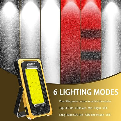 Portable Rechargeable Magnetic Work Light (USB + Solar Charging / Yellow)