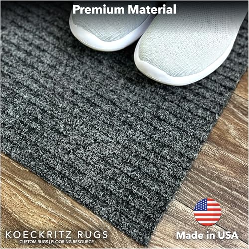Heavy Duty Durable All Weather Indoor (3' x 8' (Rectangular) / Charcoal)