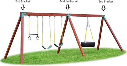 2 Easy 1-2-3 A-Frame Brackets & 1 Middle Bracket, Green (2 A-Frame Brackets + A-Frame Middle Bracket)