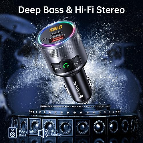 Bluetooth 5.4 FM Transmitter for Car (Silver)