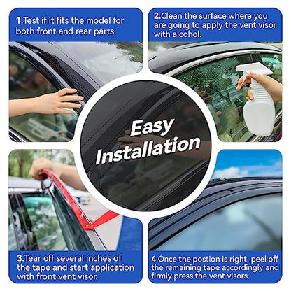Window Visors Rain Guards for 2003 2004 2005 2006 2007 Cadillac CTS (2003-2007 Cadillac CTS)