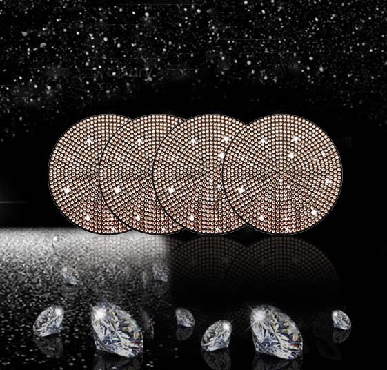 4pcs Bling Car Cup Holder Coaster (Champagne / 4pcs)