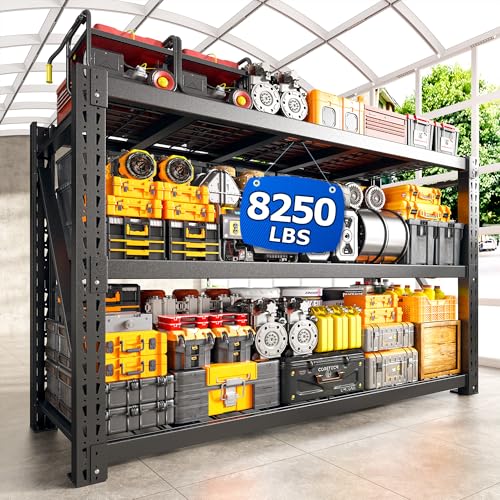 8250LBS Heavy Duty Garage Shelving (60"W x 24"D x 66"H, 3-Tier)