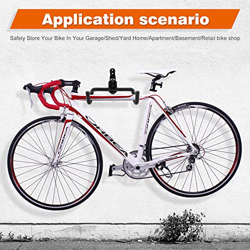 2PACK Bike Rack Garage Bike Wall Mount Bicycle Wall Hanger Bike Hook Bike Storage Rack for Indoor Storage Bike Horizontal Hanger Bicycle Wall Mount Bicycle Wall Rack (2 BIKE)