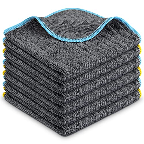 Glass Polishing Streak Free Miracle Cleaning Cloth (Grey-yellow Blue)
