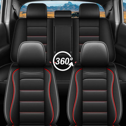 Custom Fit for Ford Ranger Seat Covers 2026 2025 (5 Seats #017 Black&Red)