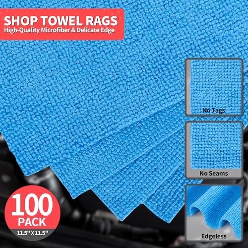 Shop Towels 100 Pack Microfiber Towels for Cars