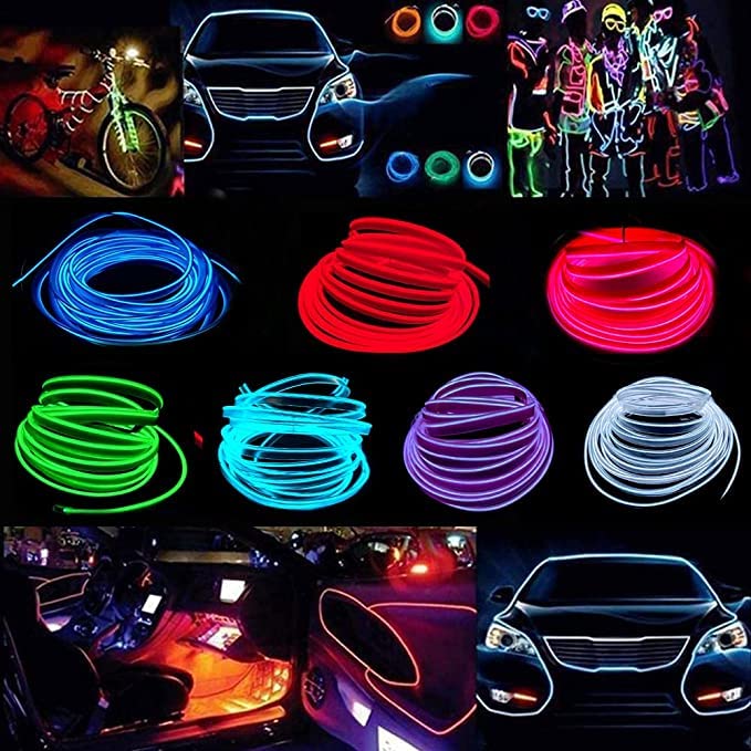 El Wire Neon Light Car Interior LED Lights (Ice blue / 5m)