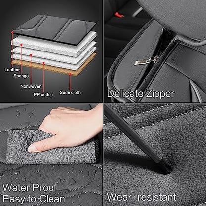 Leather Car Seat Covers Front Pair (GRAY / FRONT SET)