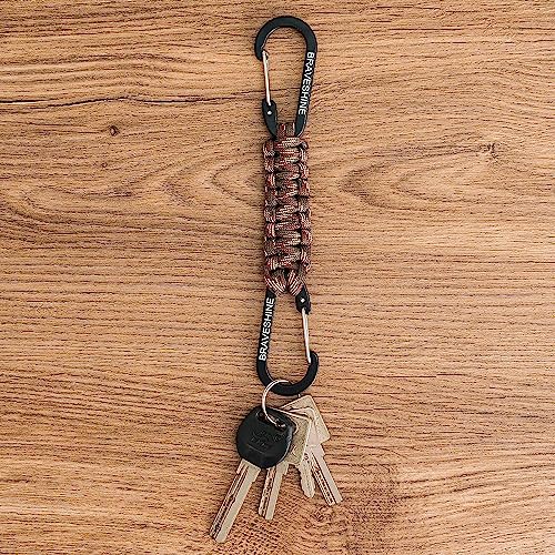 2 Pack Paracord Keychain Hook Carabiner Clips (Camo)