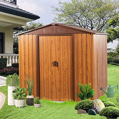 6x6 FT Outdoor Storage Shed (6x6 FT/No Window / Coffee)
