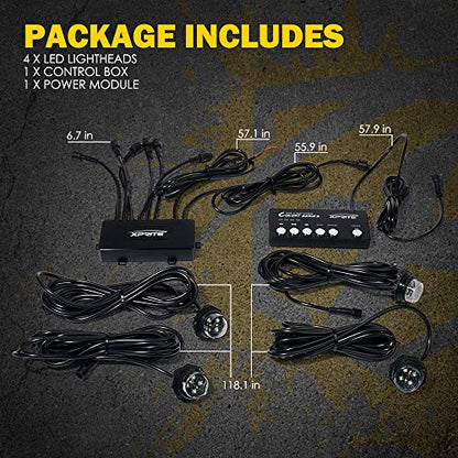 Amber LED Hideaway Strobe Lights Kit (Amber / 4 pcs)