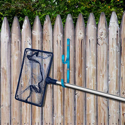 6 Pieces Pool Pole Hook Hanger Swimming Brackets Pool Hook (Blue)