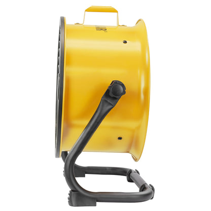 fans - 14”-Blade High-Velocity Drum Fan Industrial Grade (Yellow, 2-in-1): 2,300 CFM, 4-Speed, 360 Degree Adjustable Drum Head, Dual Ball Bearing Motor with Die-Cast Cover (HVD-14AC) (Yellow / Floor)
