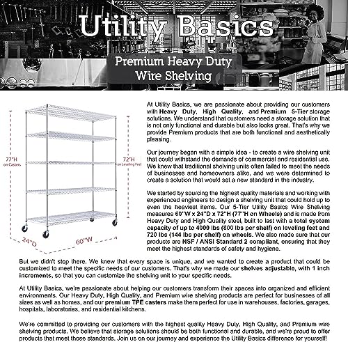 60"x24"x72" Chrome 5 (60"x24"x72" 5-Tier / Chrome)