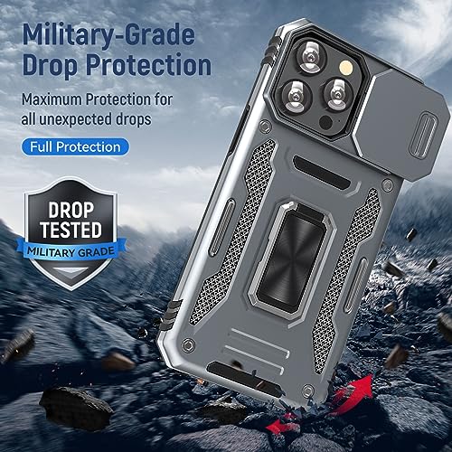 Phone Case for 16 Pro iPhone Case iPhone 16 Pro Phone Case with Kickstand Ring Holder (iPhone 16 Pro 【6.3 inch】 / Grey)