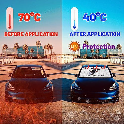 Funny Animals Car Windshield Sun Shade Umbrella (white 1)