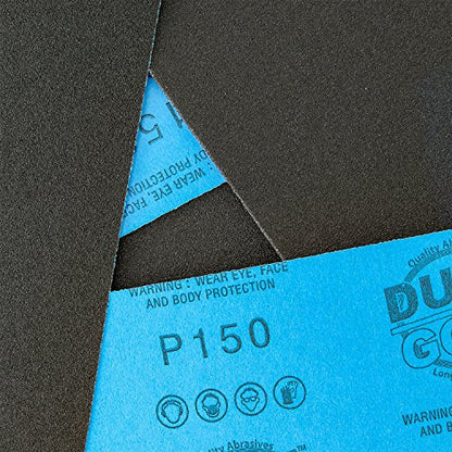 5-1/2" x 9" Wet or Dry Sandpaper Sheets, 150 Grit, Box of 25 (150-Grit)